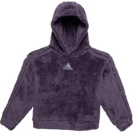 adidas Big Girls Cozy Sherpa Pullover Hoodie in Dark  Purple