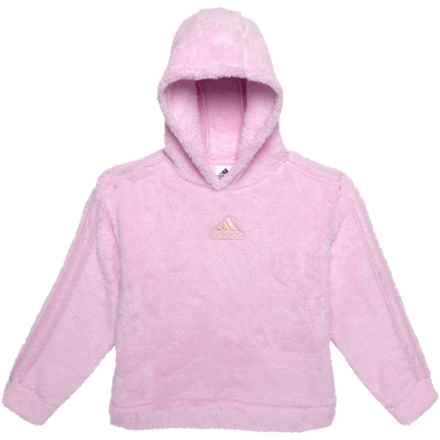 adidas Big Girls Cozy Sherpa Pullover Hoodie in Light Purple