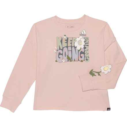 adidas Big Girls Crew Waist T-Shirt - Long Sleeve in Lt Pink