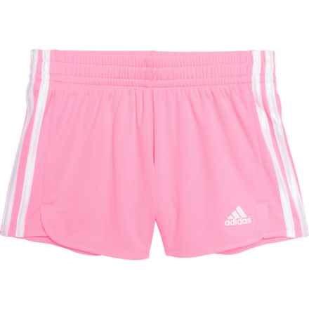 adidas Big Girls Essential 3S Mesh Shorts in Brt Pink