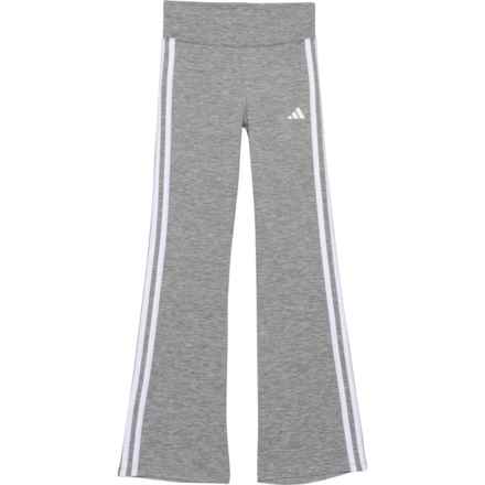 adidas Big Girls Flare Leg Pants in Gray Heathr
