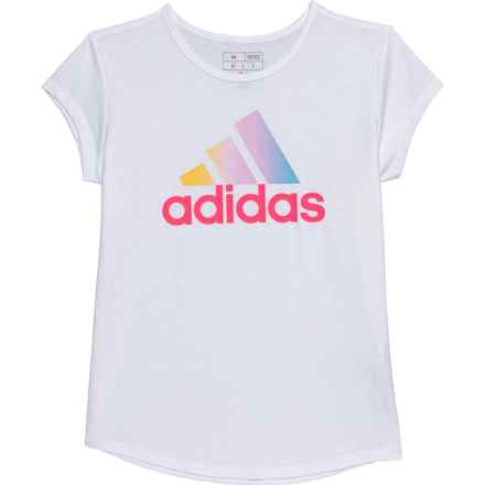 adidas Big Girls Gradient Logo T-Shirt - Short Sleeve in White