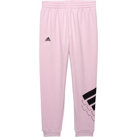adidas Big Girls Graphic Joggers in Clear Pink