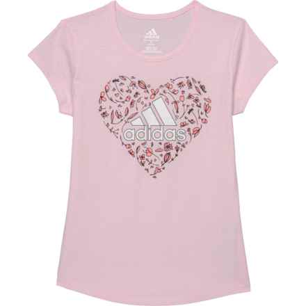 adidas Big Girls Graphic T-Shirt - Short Sleeve in Pink