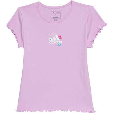 adidas Big Girls Lettuce Edge Graphic T-Shirt - Short Sleeve in Lit Purple