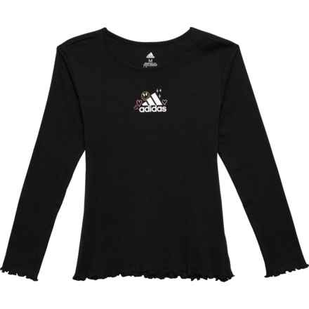 adidas Big Girls Lettuce Edge T-Shirt - Long Sleeve in Black