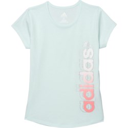 adidas Big Girls Logo T-Shirt - Short Sleeve in Ice Mint/Pink