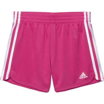 adidas Big Girls Mesh 3S AdiGirl Shorts in Pink