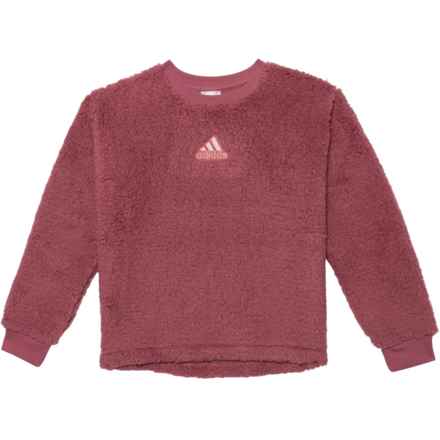 adidas Big Girls Sherpa Sweatshirt in Red