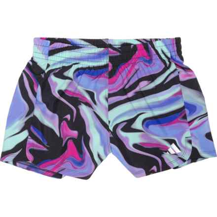 adidas Big Girls Woven Pacer Shorts - Built-In Brief in Black/Purple
