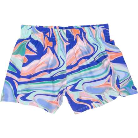 adidas Big Girls Woven Pacer Shorts - Built-In Brief in Blue/Pink