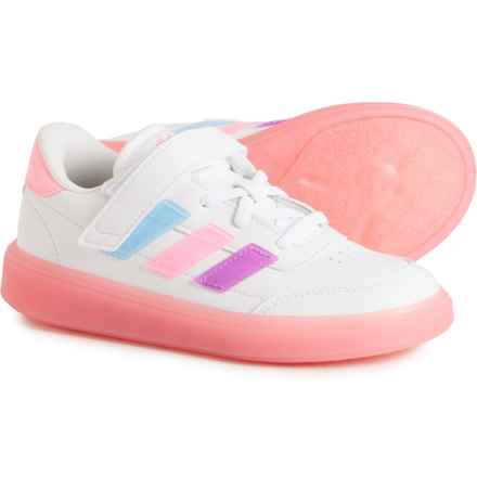 adidas Boys and Girls Courtblock EL Sneakers in Ftwr White
