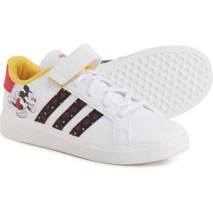 adidas Boys Grand Court Mickey El Court Shoes in Ftwr White