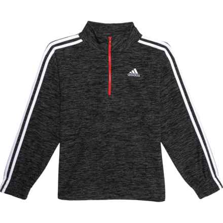 adidas Boys Microfleece Shirt - Zip Neck, Long Sleeve in Black 095A