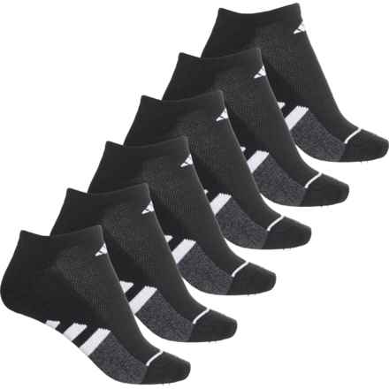 adidas C Cushioned No-Show Socks - 6-Pack, Below the Ankle (For Women) in Black/Black-Onix Grey/White