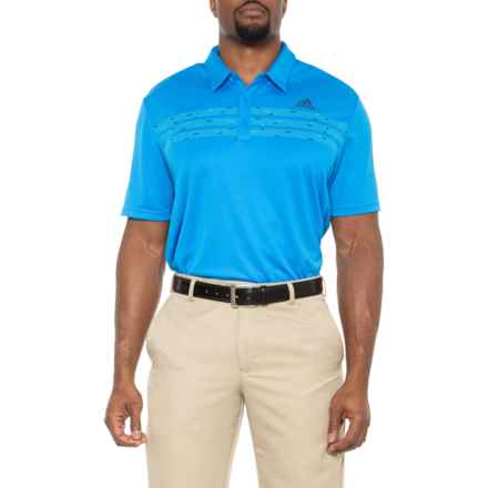 adidas Chest Print Polo Shirt - Short Sleeve in Blue Rush