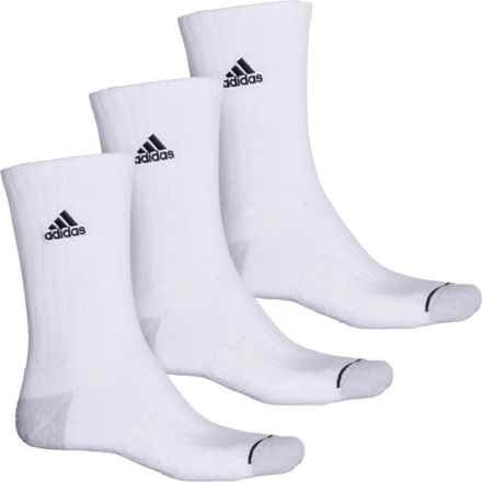 adidas Classic Cush 2.0 Socks - 3-Pack, Crew (For Men and Women) in White/Clear Onix Grey/Black