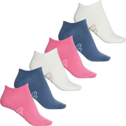 adidas Classic SuperLite No-Show Socks - 6-Pack, Below the Ankle (For Women) in Preloved Ink Blue/Off White/Pulse Magenta Pink
