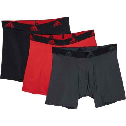 adidas Core-Performance Boxer Briefs - 3-Pack in Carbon Grey/Better Scarlet/Black