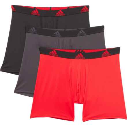 adidas Core-Performance Boxer Briefs - 3-Pack in Carbon Grey/Better Scarlet/Black