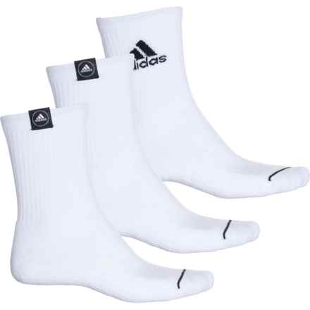 adidas Cushion 2.0 Socks - 3-Pack, Quarter Crew (For Men and Women) in White/Black