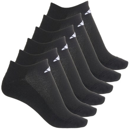 adidas Cushioned Athletic No-Show Socks - 6-Pack, Below the Ankle (For Women) in Black/White