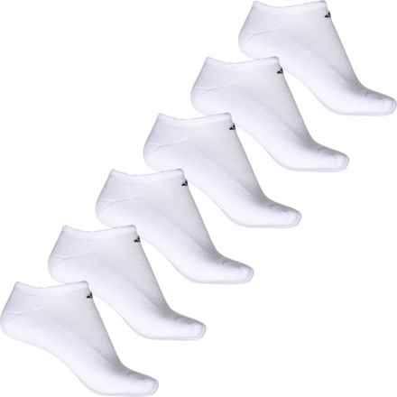 adidas Cushioned Athletic No-Show Socks - 6-Pack, Below the Ankle (For Women) in White/Black