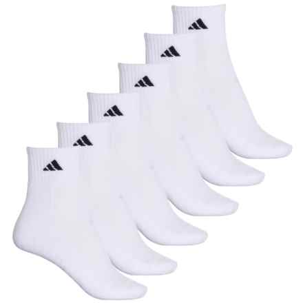 adidas Cushioned Athletic Socks - 6-Pack, Ankle (For Women) in White/Black