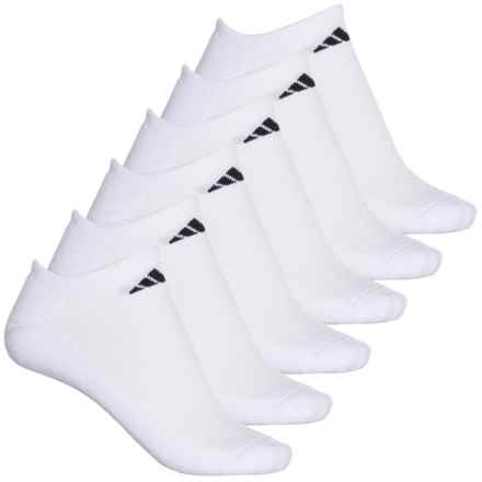 adidas Cushioned Athletic Socks - 6-Pack, Below the Ankle (For Women) in White/Black