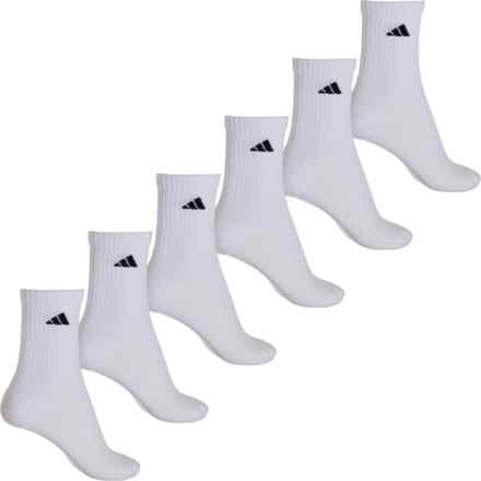 adidas Cushioned Athletic Socks - 6-Pack, Crew (For Women) in White/Black
