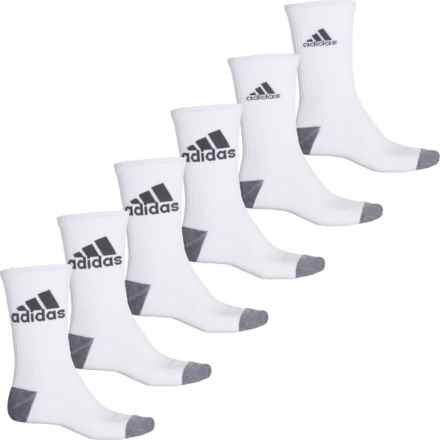 adidas Cushioned Mixed Socks - 6-Pack, Crew (For Men) in White/Onix Grey