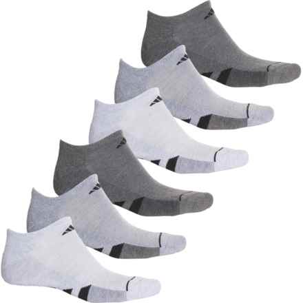 adidas Cushioned No-Show Socks - 6-Pack, Below the Ankle (For Men) in Cool Light Heather/Heather Grey/Dark Grey