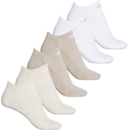 adidas Cushioned No-Show Socks - 6-Pack, Below the Ankle (For Women) in Alumina Beige/White/Wonder Beige