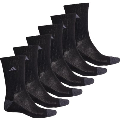 adidas, Underwear & Socks, Adidas Mens Cushioned Aerorrady Crew 6 Pair  Black Sock
