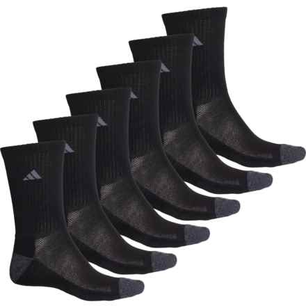 adidas Cushioned Socks - 6-Pack, Crew (For Men and Women) in Black/Onix Grey