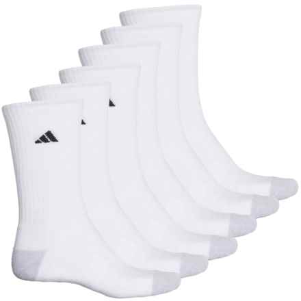 adidas Cushioned Socks - 6-Pack, Crew (For Men and Women) in White/Black/Clear Onix Grey