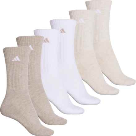 adidas Cushioned Socks - 6-Pack, Crew (For Women) in Alumina Beige/White/Wonder Beige