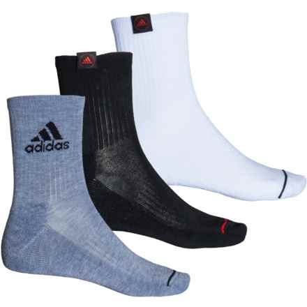 adidas Cushioned Sport 2.0 AEROREADY Socks - 3-Pack, Quarter Crew (For Men) in Black/White/Better Scarlet