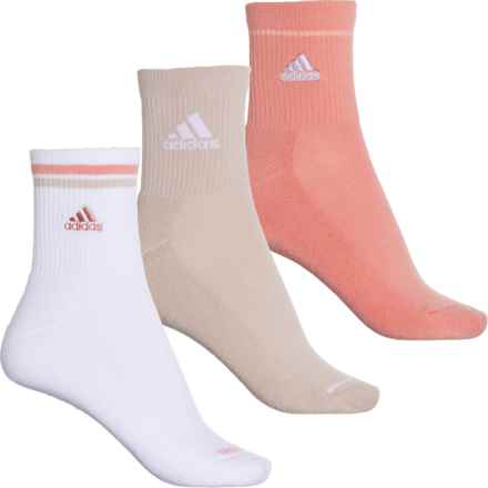 adidas Cushioned Sport 2.0 AEROREADY Socks - 3-Pack, Quarter Crew (For Women) in Wonder Clay/Wonder Beige/White