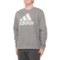 adidas CVC Fleece Crew Neck Sweatshirt in Medium Grey Heather/White