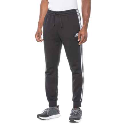 adidas Essentials French Terry 3-Stripe Pants in Black/White