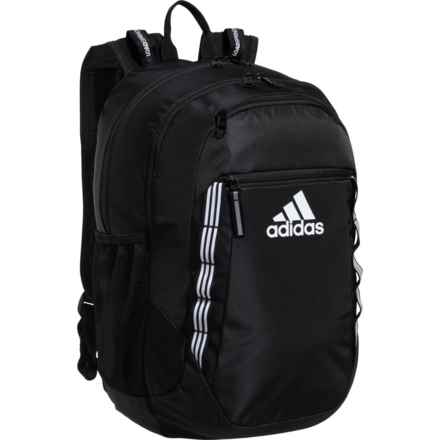 adidas Excel 6 Backpack - Black-White in Black/White 3 Stripe Webbing