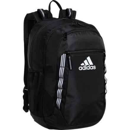 adidas Excel 6 Backpack - Jersey Onix Grey-Black in Black/White 3 Stripe Webbing