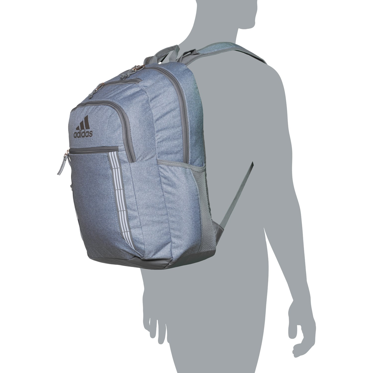 adidas Excel 7 Backpack - Twill Grey-Grey-Rose Gold - Save 48%