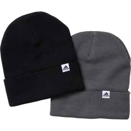adidas Fold Beanie - 2-Pack in Black/White/Onix Grey