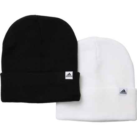 adidas Fold Beanie - 2-Pack in White/Black/Black White