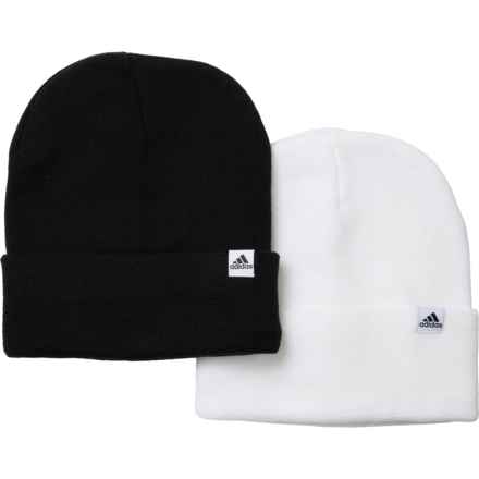 adidas Fold Beanie - 2-Pack in White/Black/Black White