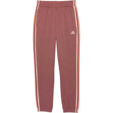 adidas Girls 3-Stripe Fleece Joggers in Red