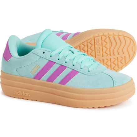 adidas Girls VL Court Bold Sneakers - Suede in Flash Aqua