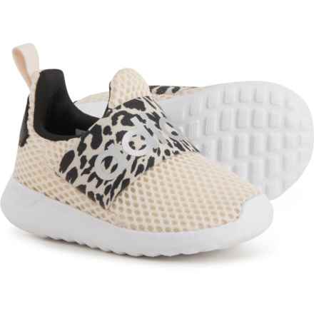 adidas Infant and Toddler Girls Lite Racer Adapt 4.0 Sneakers in Taupe/Black Leopard Print